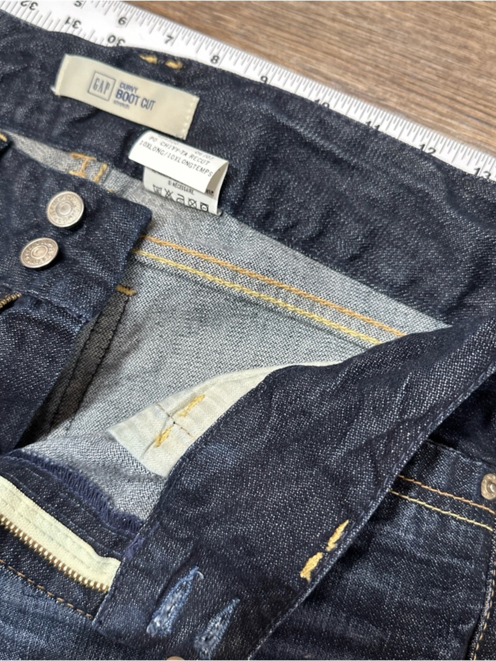 GAP Dark Blue Flare Jeans size 10 Extra Tall - Picture 12 of 12